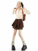 Cinnamoroll Beige Slim Fit Top Drawstring Side