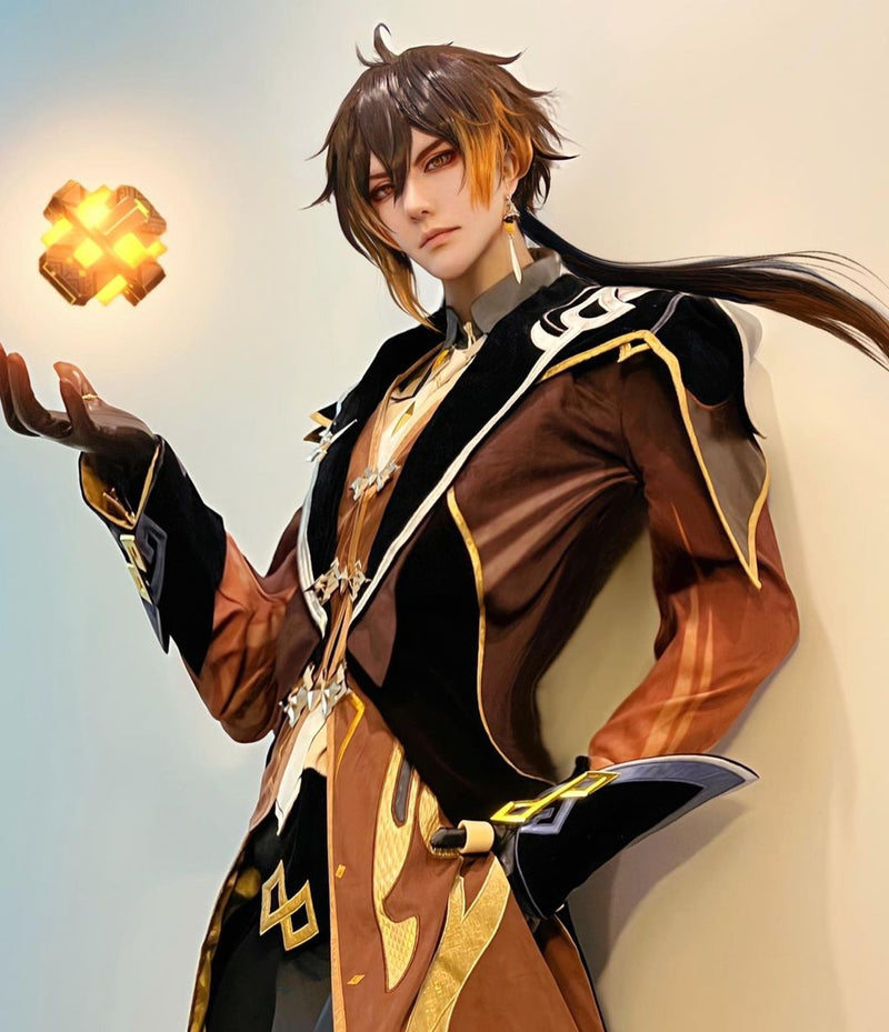 Zhongli Genshin Impact Cosplay Costume Outfits Halloween Carnival Suit