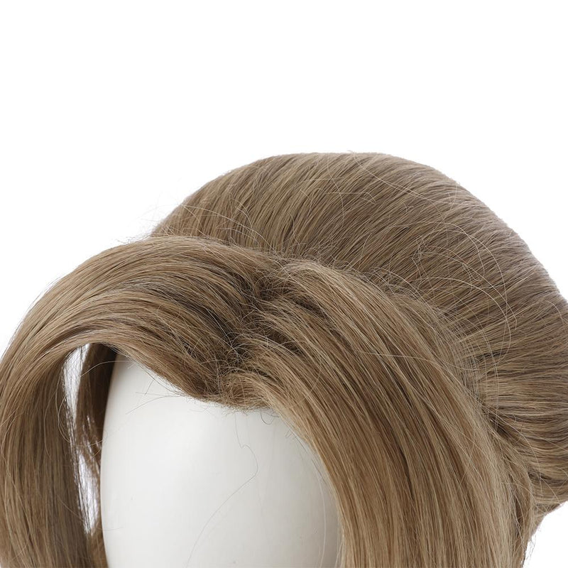 Final Fantasy VII FF7 Aerith Aeris Gainsborough Dark Brown Long Wig Cosplay Wig Heat Resistant Synthetic Hair