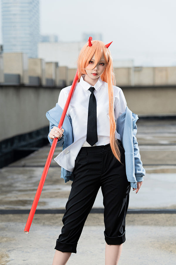 Chainsaw Man Halloween Carnival Suit Power Cosplay Costume Shirt Coat Outfits