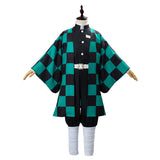 Demon Slayer Kimetsu No Yaiba Kamado Tanjiro Kids Children Uniform Outfits Cosplay Costume