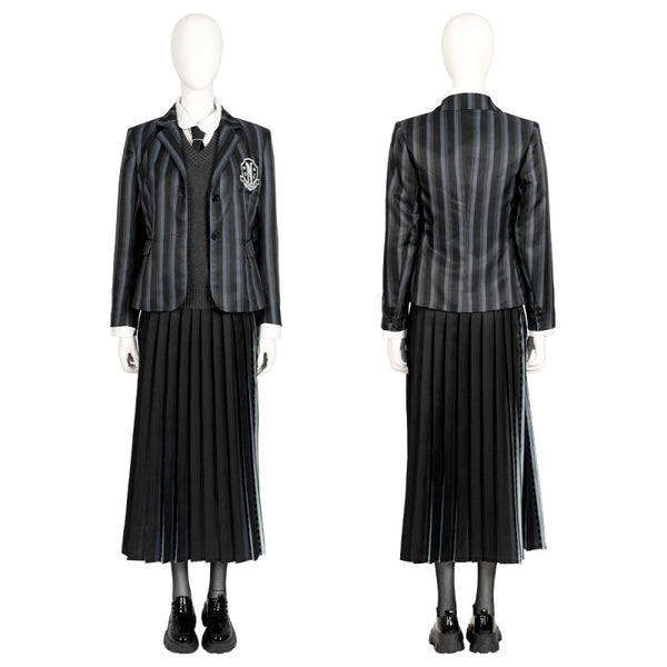 Wednesday The Addams Family (2022 TV Series) Wednesday Addams School Uniform Cosplay Costume