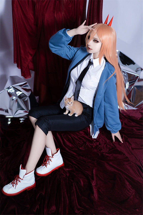 Chainsaw Man Halloween Carnival Suit Power Cosplay Costume Shirt Coat Outfits